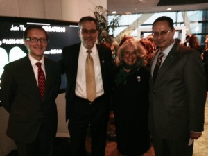 L-R; Andris Razans, ambassador to US from Latvia,  Allen Coleman, Cindy Pasky, and Zygmantas Pavilionis, ambassador to the US from Lithuania