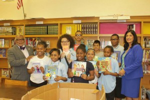 arl Bentley and Shalini  Lawson presented books to Carver students