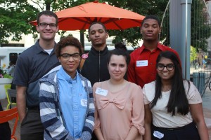 L to R:  S3 interns James Maier, Ashley Terry, Evan Taylor, Jamie Wheatley, Frank Hope, Natasha Modi pose for a photo op